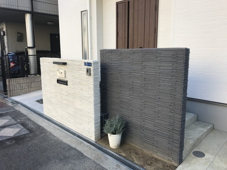 門柱施工例｜大阪・堺で外構やエクステリア・庭のリフォームならオーガーデンズへ。 – W様邸