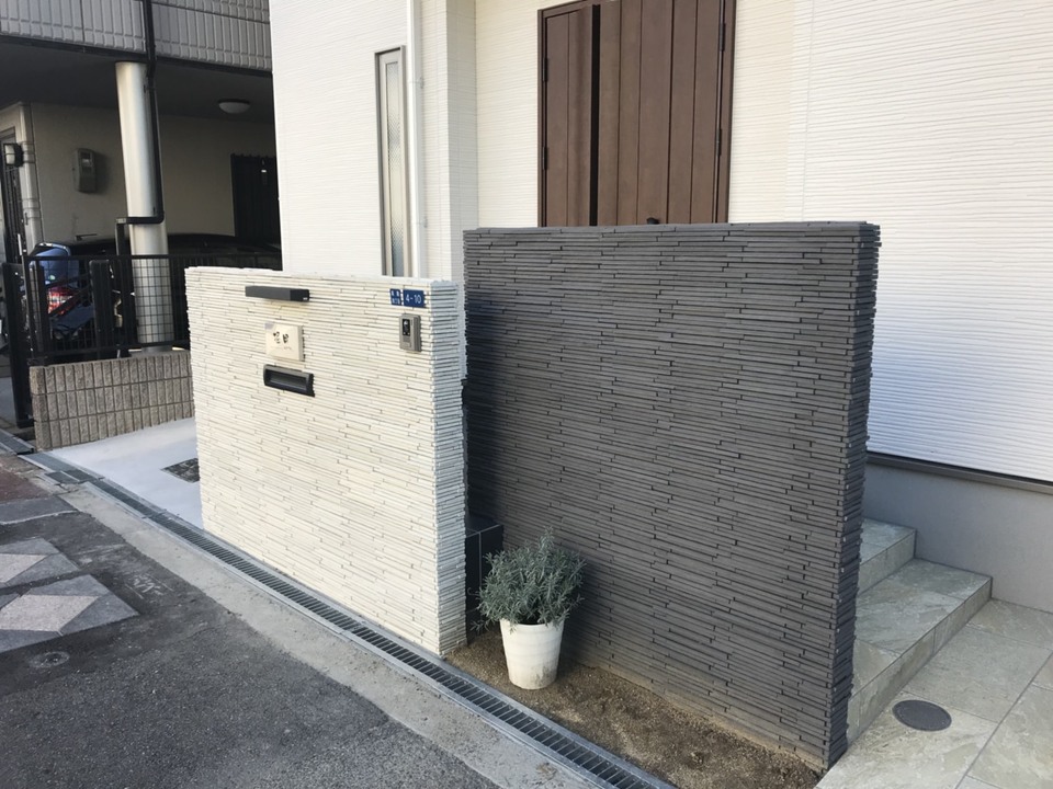 門柱施工例｜大阪・堺で外構やエクステリア・庭のリフォームならオーガーデンズへ。 – W様邸