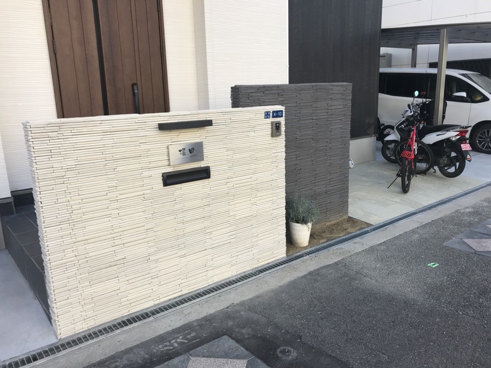 門柱施工例｜大阪・堺で外構やエクステリア・庭のリフォームならオーガーデンズへ。 – W様邸
